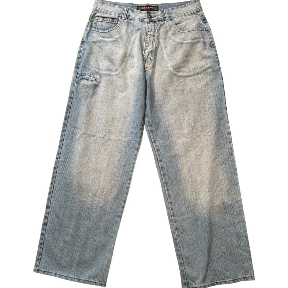 Vintage Wide Leg Distressed Faded Baggy Jeans Y2K Streetwear Men's 38x32- Regal*
